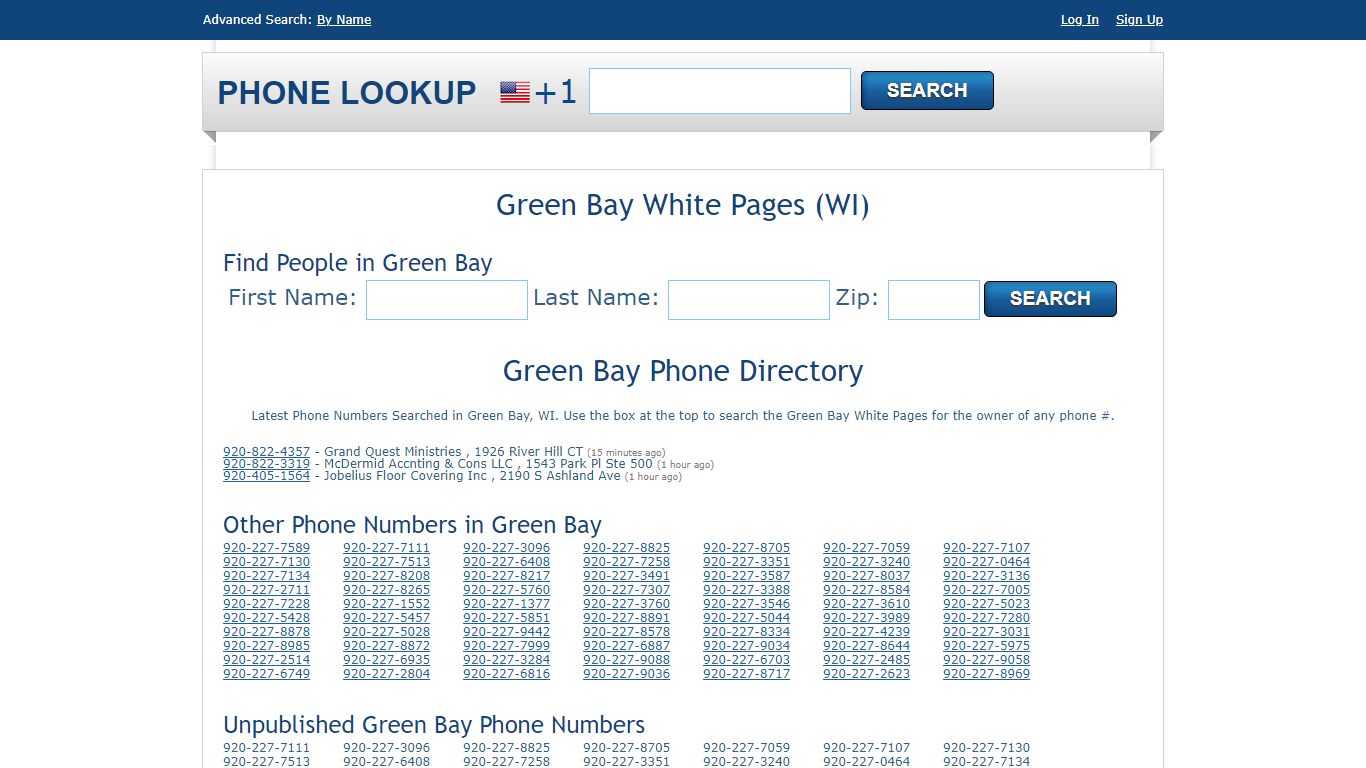 Green Bay White Pages - Green Bay Phone Directory Lookup